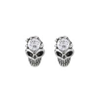 1 Pair Hip-Hop Punk Skull Titanium Steel 18K Gold Plated Ear Studs main image 6