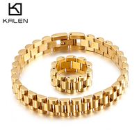 Titanium Steel 18K Gold Plated Simple Style Plating Geometric Rings Bracelets main image 6