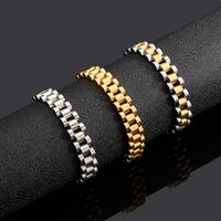 Titanium Steel 18K Gold Plated Simple Style Plating Geometric Rings Bracelets main image 1