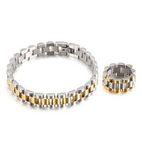 Titanium Steel 18K Gold Plated Simple Style Plating Geometric Rings Bracelets main image 4