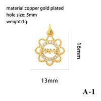 1 Piece Copper Zircon Gold Plated Plating Inlay Pendant main image 3