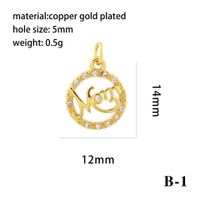 1 Piece Copper Zircon Gold Plated Plating Inlay Pendant main image 2