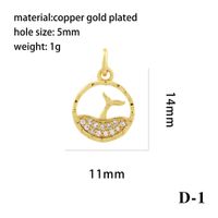 1 Piece Copper Zircon Gold Plated Plating Inlay Pendant sku image 3