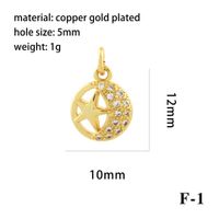 1 Piece Copper Zircon Gold Plated Plating Inlay Pendant sku image 7