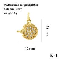 1 Piece Copper Zircon Gold Plated Plating Inlay Pendant sku image 17