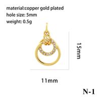 1 Piece Copper Zircon Gold Plated Plating Inlay Pendant sku image 23