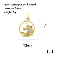 1 Piece Copper Zircon Gold Plated Plating Inlay Pendant sku image 19