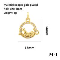 1 Piece Copper Zircon Gold Plated Plating Inlay Pendant sku image 21