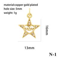 1 Piece Copper Zircon 18K Gold Plated Plating Inlay Pendant sku image 6