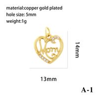 1 Piece Copper Zircon 18K Gold Plated Plating Inlay Pendant main image 3