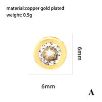 1 Piece Copper Rhinestones 18K Gold Plated Inlay Satin Beads main image 3