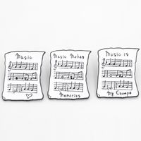 Estilo De Dibujos Animados Partitura Musical Aleación Esmalte Enchapado Unisexo Broches main image 4
