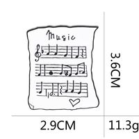 Estilo De Dibujos Animados Partitura Musical Aleación Esmalte Enchapado Unisexo Broches main image 2