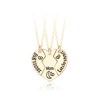 Cute Sweet Geometric Letter Heart Shape Alloy Plating Inlay Rhinestones Kid'S Pendant Necklace sku image 3