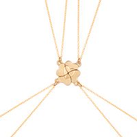 Simple Style Four Leaf Clover Heart Shape Alloy Plating Unisex Pendant Necklace main image 5
