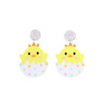 1 Pair Cartoon Style Cute Animal Egg Printing Arylic Drop Earrings main image 5