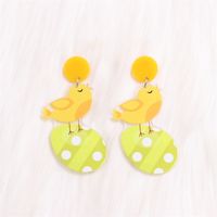 1 Pair Cartoon Style Cute Animal Egg Printing Arylic Drop Earrings sku image 8