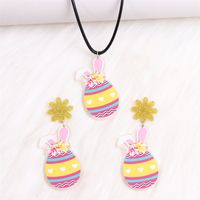 1 Pair Cartoon Style Cute Animal Egg Printing Arylic Drop Earrings sku image 15