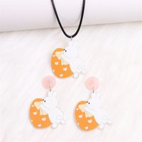 1 Pair Cartoon Style Cute Animal Egg Printing Arylic Drop Earrings sku image 24