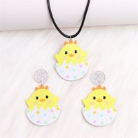 1 Pair Cartoon Style Cute Animal Egg Printing Arylic Drop Earrings sku image 21