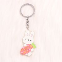 Simple Style Rabbit Animal Stainless Steel Arylic Printing Easter Keychain main image 3
