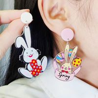 1 Pair Cartoon Style Cute Animal Spray Paint Arylic Drop Earrings main image 1