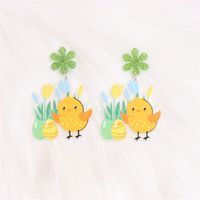 1 Pair Cartoon Style Cute Animal Spray Paint Arylic Drop Earrings sku image 2