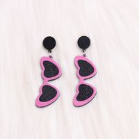 Cute Heart Shape Arylic Printing Women's Drop Earrings sku image 1
