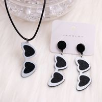 Cute Heart Shape Arylic Printing Women's Drop Earrings sku image 9