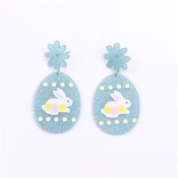 Cute Rabbit Letter Arylic Printing Easter Women's Earrings Necklace sku image 3