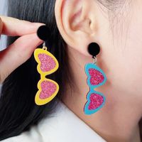 Cute Heart Shape Arylic Printing Women's Drop Earrings main image 4