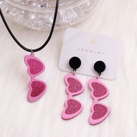 Cute Heart Shape Arylic Printing Women's Drop Earrings sku image 11