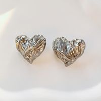 Titanium Steel 18k Gold Plated Retro Heart Shape Plating Earrings Necklace sku image 2