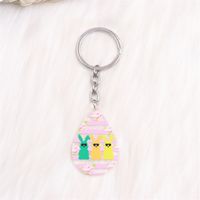 Simple Style Rabbit Stainless Steel Arylic Printing Easter Keychain sku image 5
