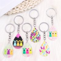 Simple Style Rabbit Stainless Steel Arylic Printing Easter Keychain main image 6