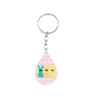 Simple Style Rabbit Stainless Steel Arylic Printing Easter Keychain main image 3