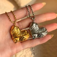 Titanium Steel 18k Gold Plated Retro Heart Shape Plating Earrings Necklace main image 2