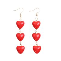 1 Pair Sweet Simple Style Heart Shape Spray Paint Arylic Drop Earrings main image 6