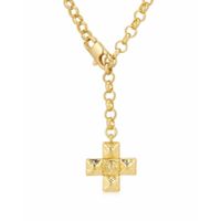 Titan Stahl 18 Karat Vergoldet Retro Kreuzen Überzug Halskette Mit Anhänger main image 3