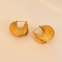 1 Paar Ig-stil Einfacher Stil Einfarbig Überzug Rostfreier Stahl 18 Karat Vergoldet Ohrringe sku image 2