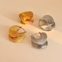 1 Paar Ig-stil Einfacher Stil Einfarbig Überzug Rostfreier Stahl 18 Karat Vergoldet Ohrringe main image 3