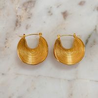 1 Pair Ig Style Simple Style Solid Color Plating Stainless Steel 18k Gold Plated Earrings main image 2