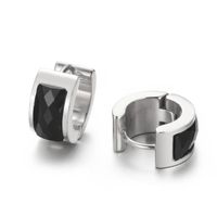 1 Pair Simple Style U Shape Plating Inlay Titanium Steel Glass 18K Gold Plated Earrings main image 5
