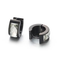 1 Pair Simple Style U Shape Plating Inlay Titanium Steel Glass 18K Gold Plated Earrings sku image 20