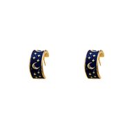 1 Pair Simple Style Star Moon Butterfly Enamel Plating Alloy Ear Studs main image 7