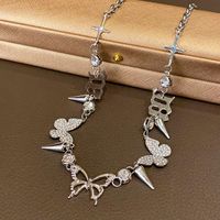 Titanium Steel Sweet Simple Style Butterfly Plating Necklace sku image 1