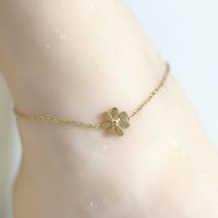 Simple Style Flower Stainless Steel Women's Anklet main image 2