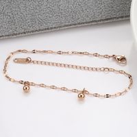 Simple Style Round Stainless Steel Women's Anklet main image 4