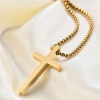 Stainless Steel Titanium Steel IG Style Simple Style Cross Plating Pendant Necklace main image 3