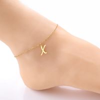 Simple Style Letter Stainless Steel Women's Anklet main image 6